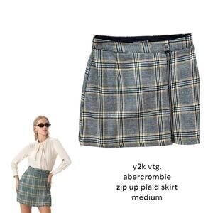 Y2K VTG.‎ ABERCROMBIE PLAID ZIP UP MINI SKIRT MEDIUM
